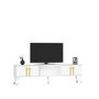 Hanah Home Soporte para televisor Asel - Blanco y Oro